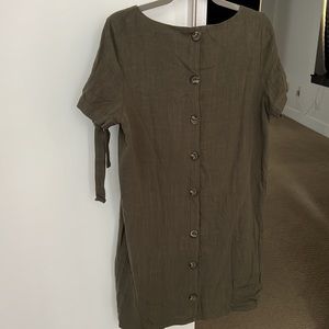 Olive green shift dress